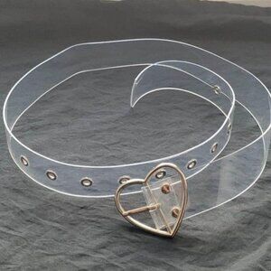 Y2K Clear Jelly Belt with Heart Shaped Buckle